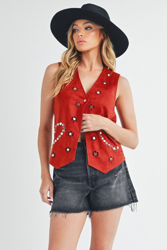 Western Love Vest PORT S by Aemi + Co | Fleurcouture