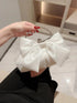 White Satin Bow Fairy Evening Bags Clutch Metal Handle Handbags for Women Wedding Party Bridal Clutches Purse Chain Shoulder Bag White by Fleurcouture | Fleurcouture