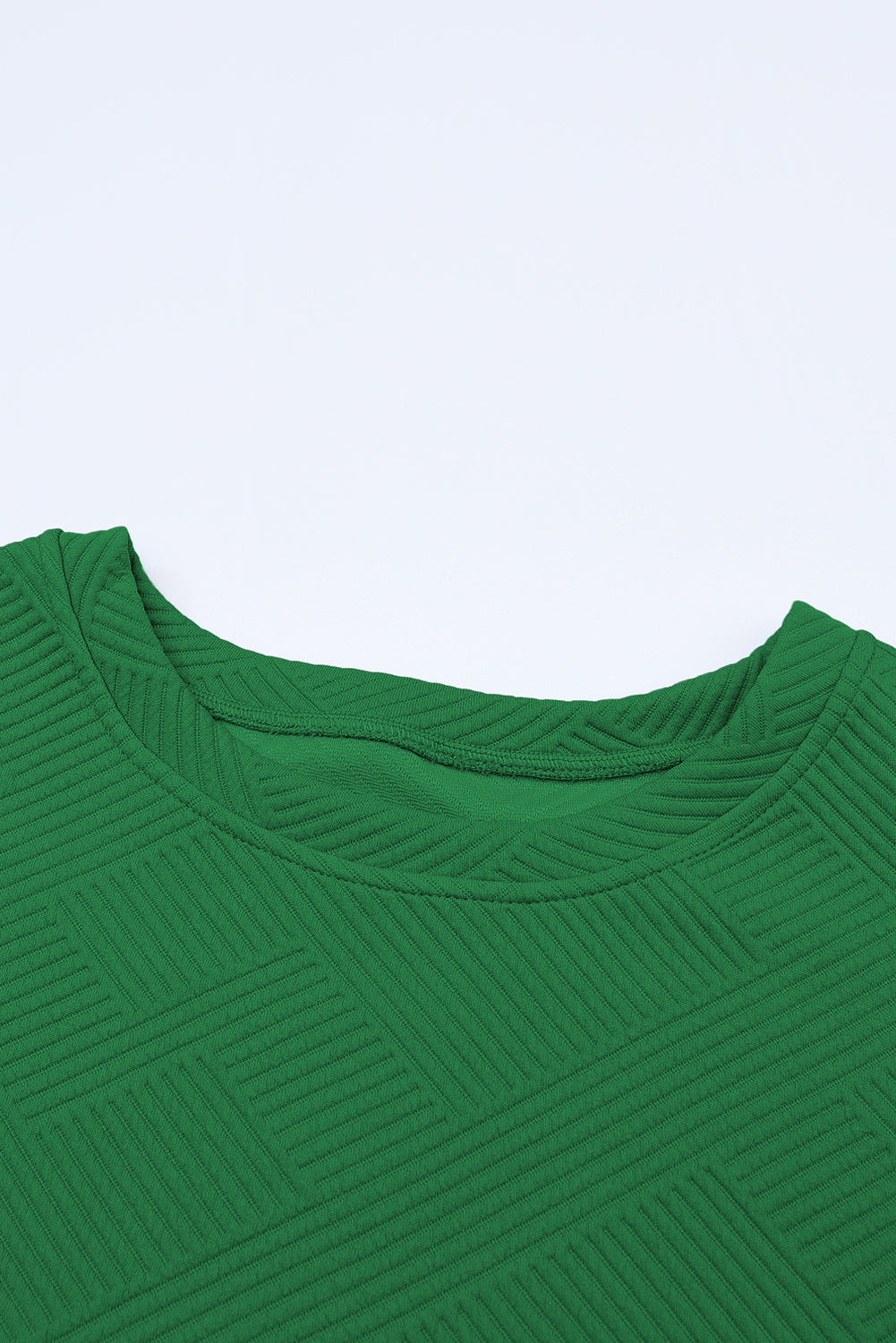 White Textured Loose Fit T Shirt and Drawstring Pants Set 95%Polyester+5%Elastane Two Piece Sets by Fleurcouture | Fleurcouture