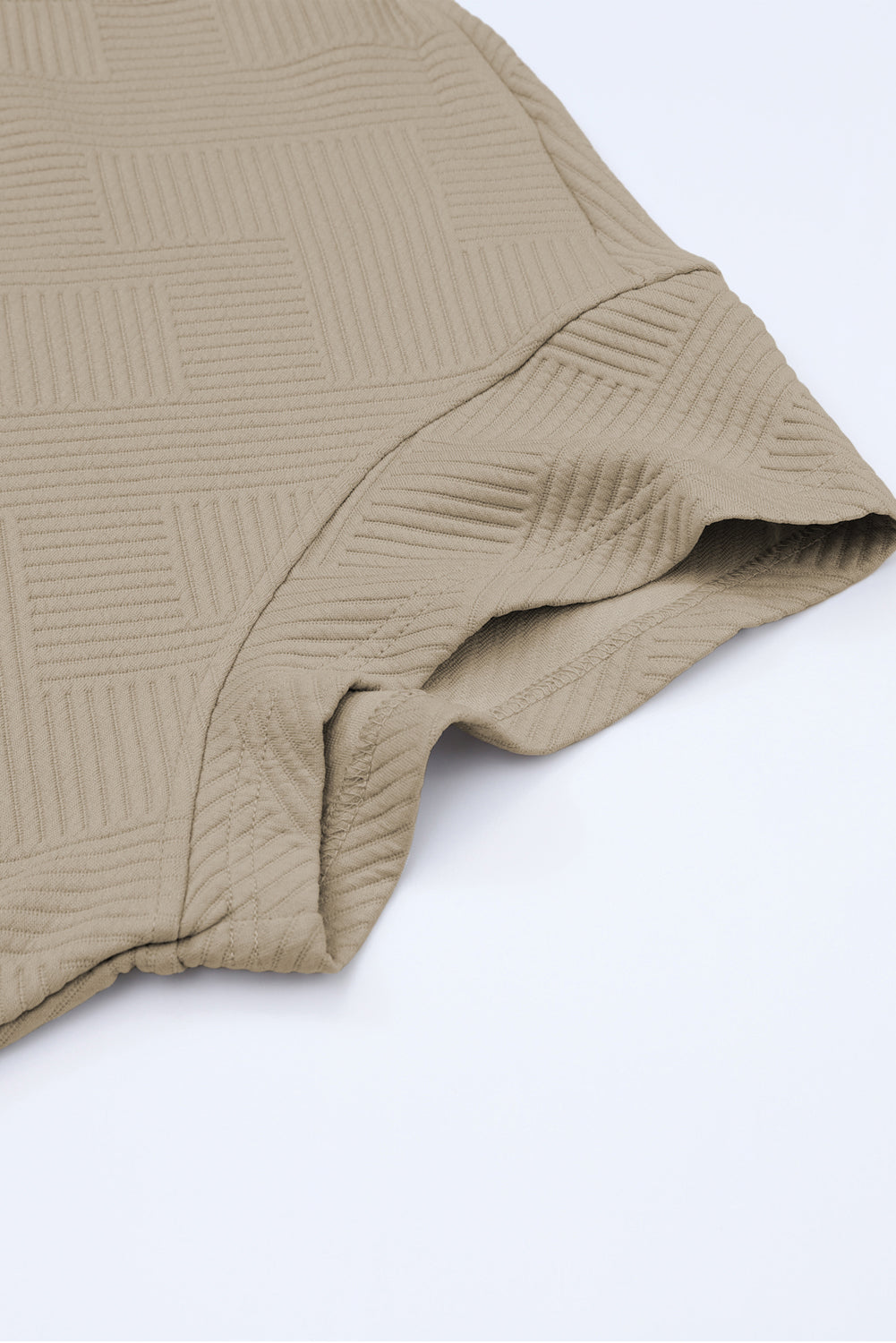 White Textured Loose Fit T Shirt and Drawstring Pants Set 95%Polyester+5%Elastane Two Piece Sets by Fleurcouture | Fleurcouture