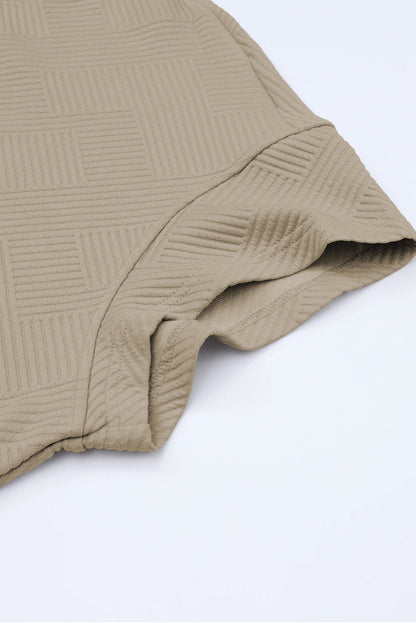 White Textured Loose Fit T Shirt and Drawstring Pants Set 95%Polyester+5%Elastane Two Piece Sets by Fleurcouture | Fleurcouture