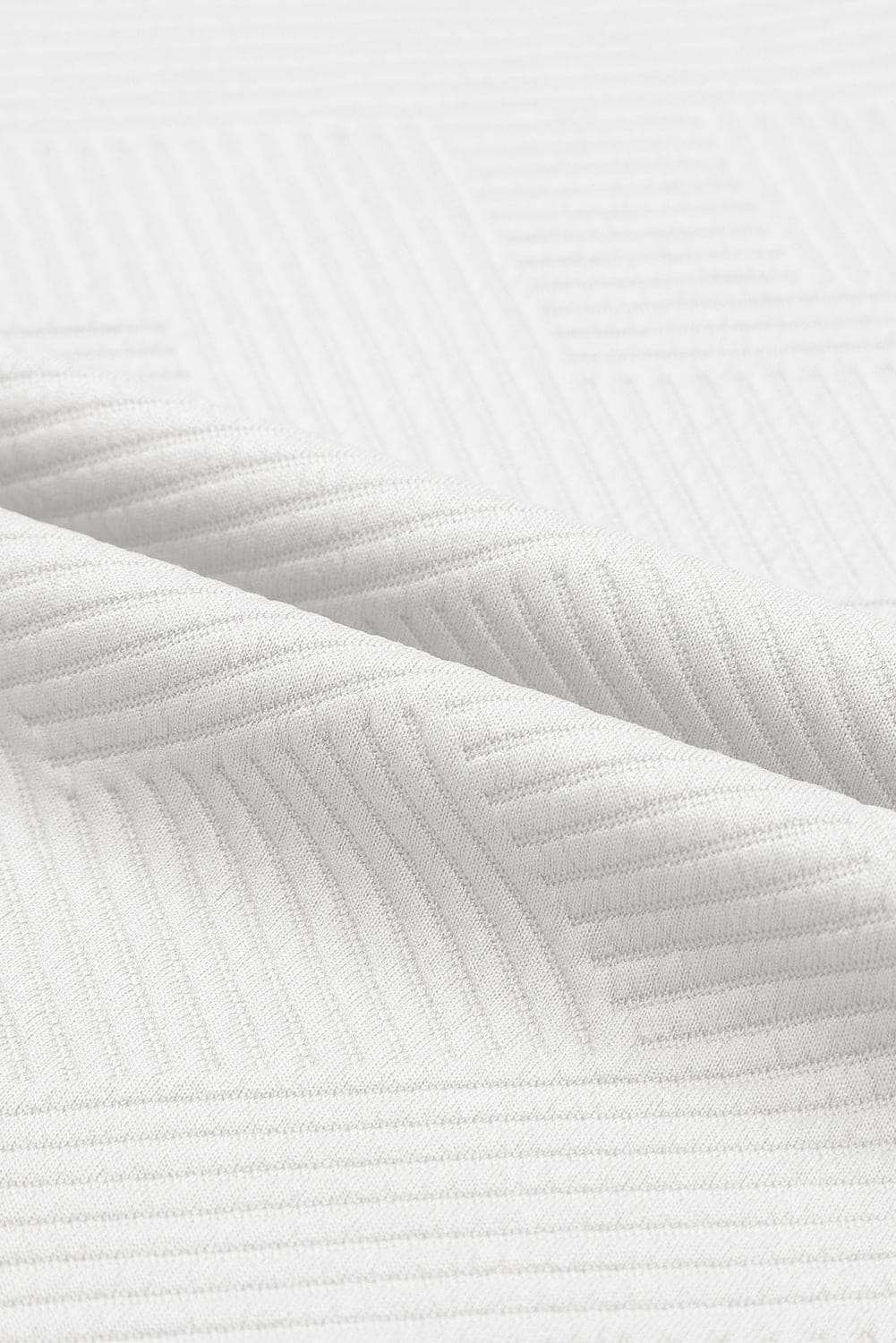 White Textured Loose Fit T Shirt and Drawstring Pants Set 95%Polyester+5%Elastane Two Piece Sets by Fleurcouture | Fleurcouture