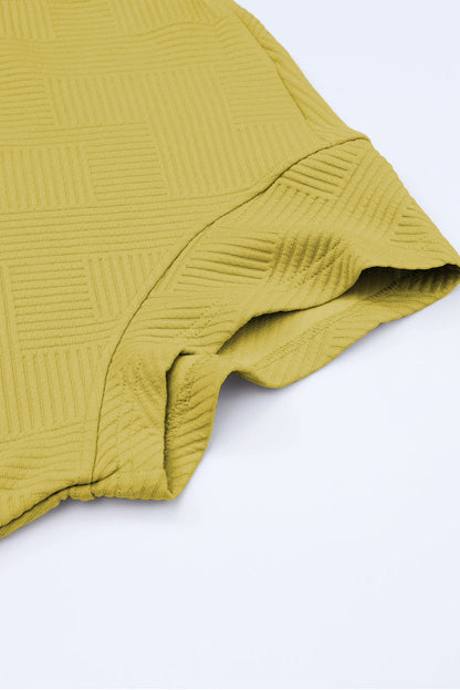 White Textured Loose Fit T Shirt and Drawstring Pants Set 95%Polyester+5%Elastane Two Piece Sets by Fleurcouture | Fleurcouture