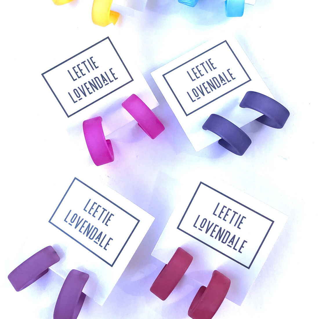 Wide Classic Frosted Hoop Earrings - Clara Wide Classic Hoops by Leetie Lovendale | Fleurcouture