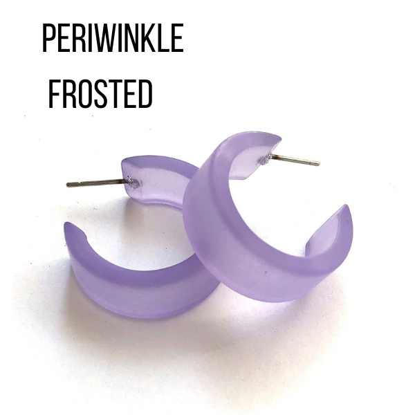 Wide Classic Frosted Hoop Earrings - Clara Wide Classic Hoops by Leetie Lovendale | Fleurcouture