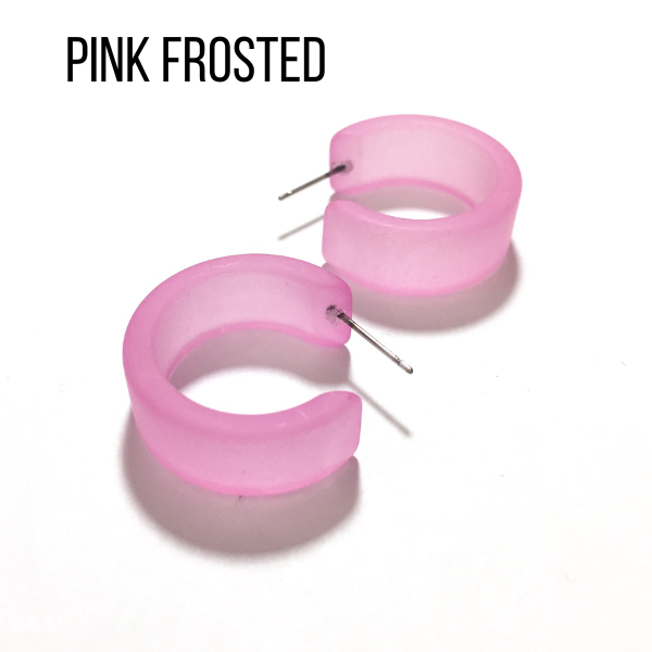 Wide Classic Frosted Hoop Earrings - Clara Wide Classic Hoops by Leetie Lovendale | Fleurcouture