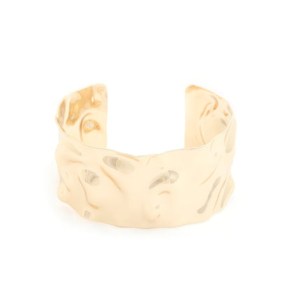 Wide Hammered Metal Cuff Bracelet by Fleurcouture | Fleurcouture