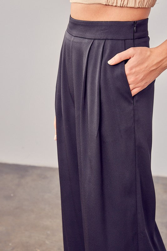 Wide Leg Pants BLACK by Do + Be Collection | Fleurcouture