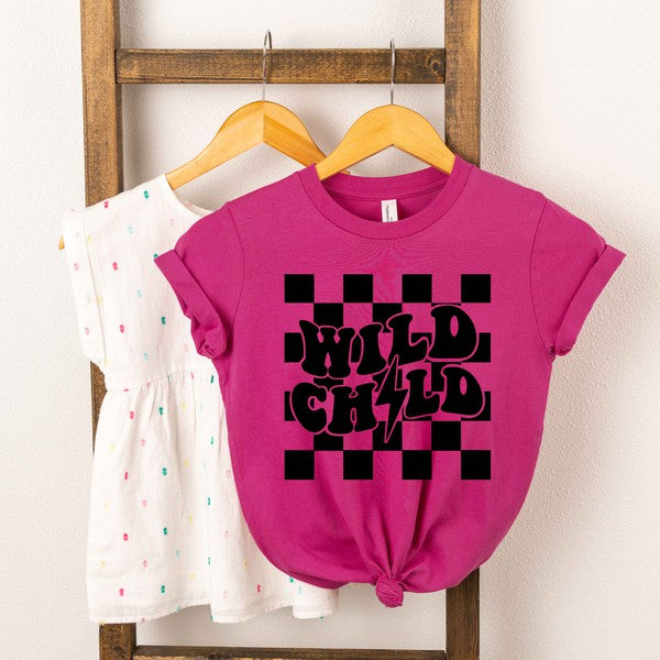 Wild Child Lightning Bolt Youth Graphic Tee Berry Small by The Juniper Shop | Fleurcouture