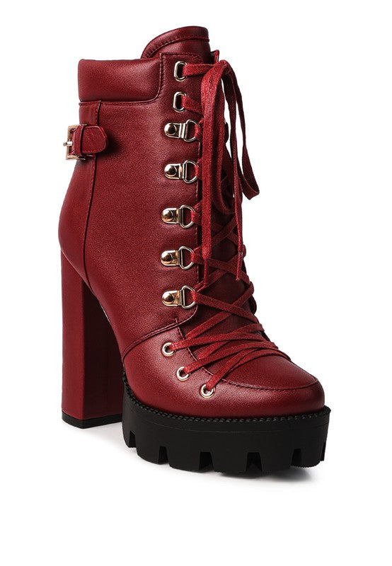 Willow Combat Boot BURGUNDY 6 by Rag Company | Fleurcouture