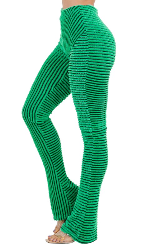 WOMEN COMFY FLUFFY KNIT LEGGINGSWEAT PANTS GREEN by By Claude | Fleurcouture