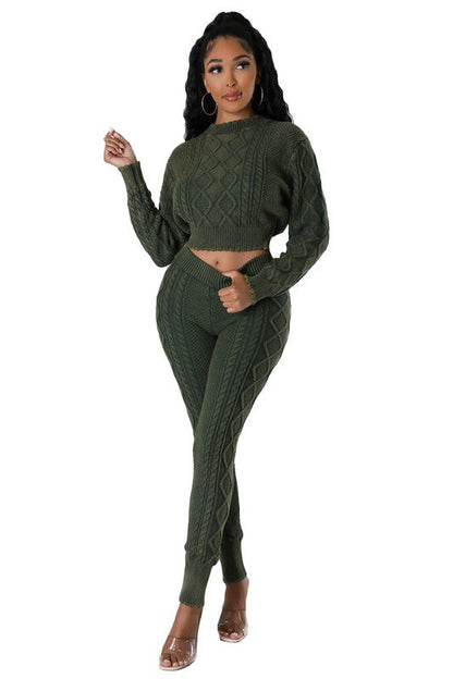 WOMEN FASHION 2PCS SWEATER PANTS SET by By Claude | Fleurcouture