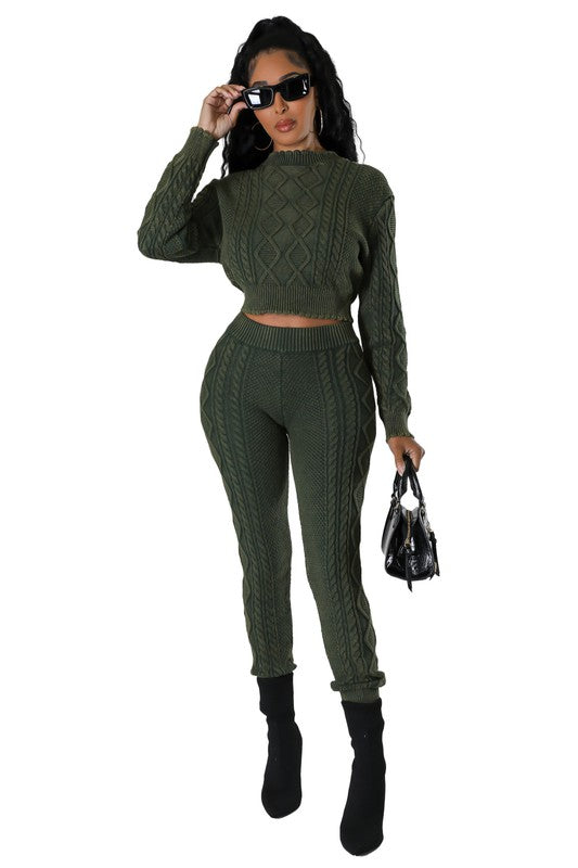 WOMEN FASHION 2PCS SWEATER PANTS SET by By Claude | Fleurcouture