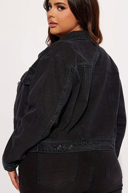 WOMEN FASHION DENIM JACKET BLACK by By Claude | Fleurcouture