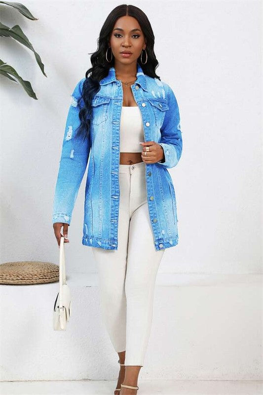 WOMEN FASHION DENIM JACKET BLUE by By Claude | Fleurcouture