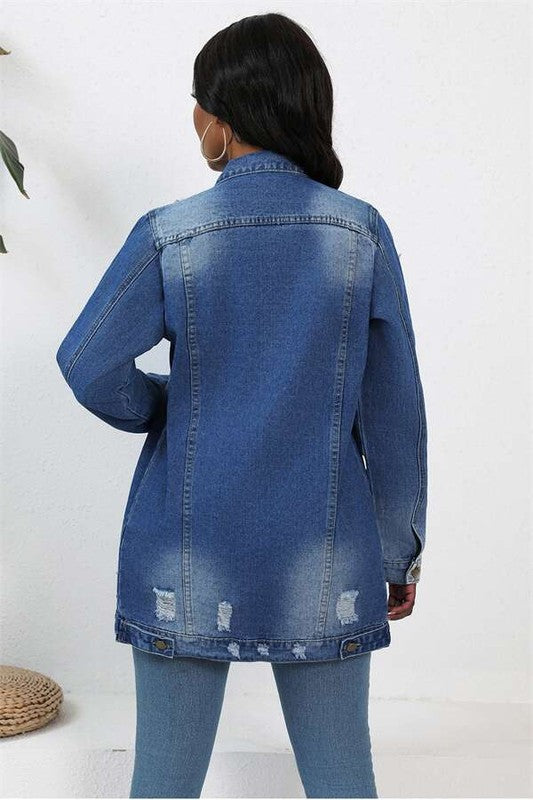 WOMEN FASHION DENIM JACKET DARK DENIM by By Claude | Fleurcouture