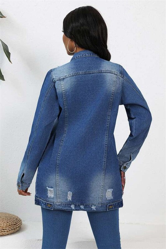 WOMEN FASHION DENIM JACKET DARK DENIM by By Claude | Fleurcouture