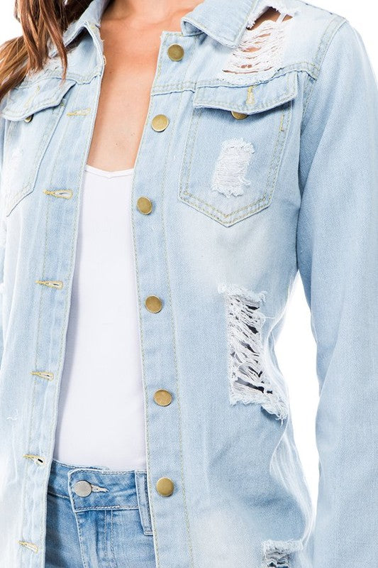 WOMEN FASHION DENIM JACKET LIGHT DENIM by By Claude | Fleurcouture