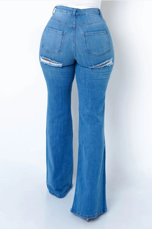 WOMEN FASHION DENIM JEANS BLUE by By Claude | Fleurcouture