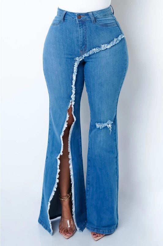 WOMEN FASHION DENIM JEANS BLUE by By Claude | Fleurcouture