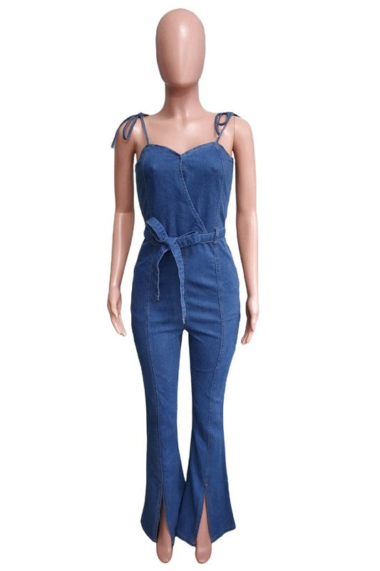 WOMEN FASHION DENIM JUMPSUIT NAVY by By Claude | Fleurcouture