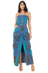 WOMEN FASHION DENIM LONG MAXI DRESS BLUE S by By Claude | Fleurcouture