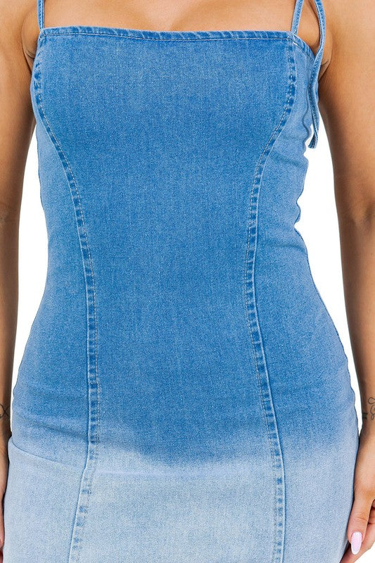 WOMEN FASHION DENIM MINI DRESS BLUE by By Claude | Fleurcouture