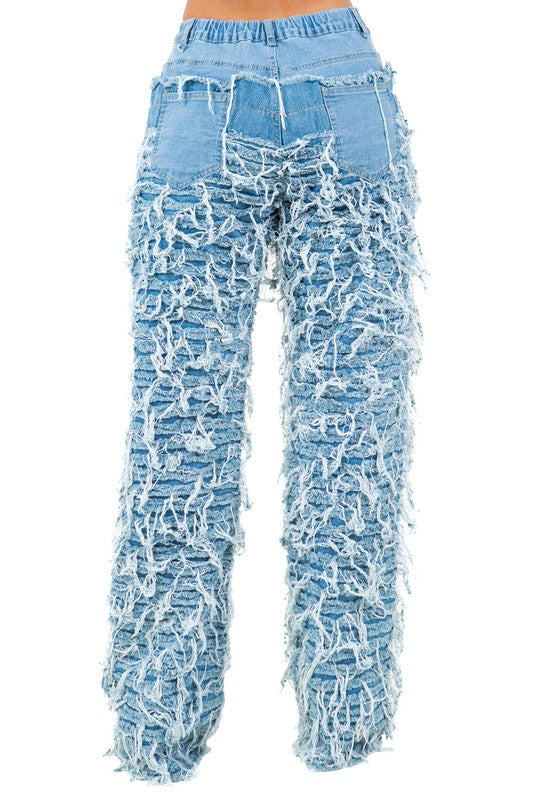 WOMEN FASHION DENIM PANTS BLUE by By Claude | Fleurcouture