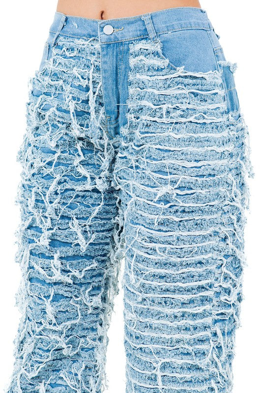 WOMEN FASHION DENIM PANTS BLUE by By Claude | Fleurcouture