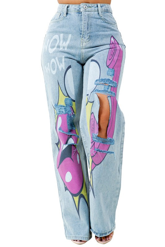 WOMEN FASHION DENIM PANTS LIGHT BLUE by By Claude | Fleurcouture