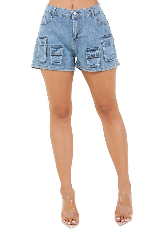 WOMEN FASHION DENIM SHORT BLUE by By Claude | Fleurcouture