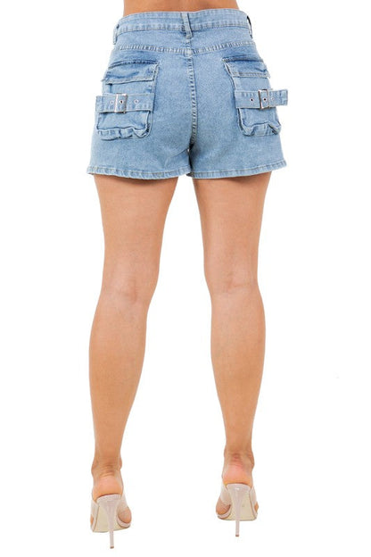 WOMEN FASHION DENIM SHORT BLUE by By Claude | Fleurcouture