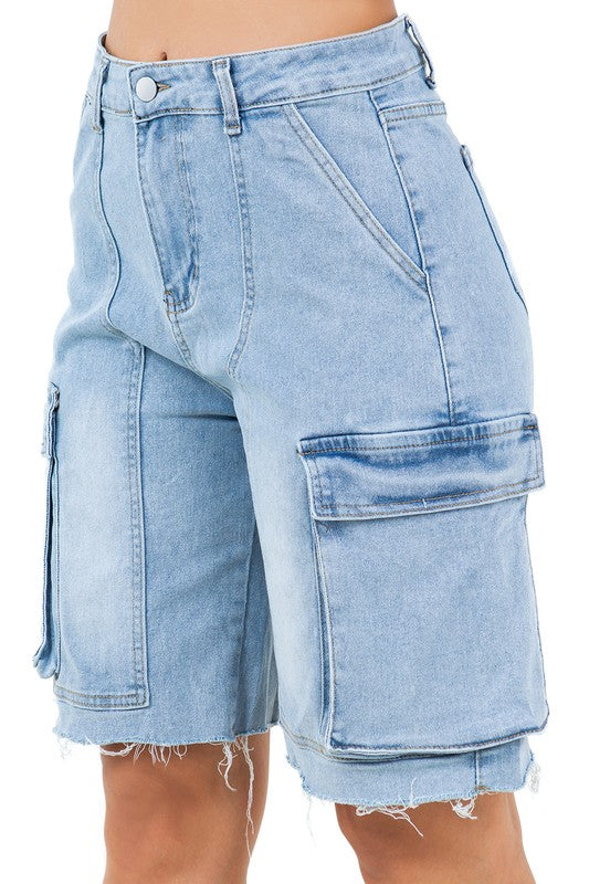 WOMEN FASHION DENIM SHORT LIGHT BLUE by By Claude | Fleurcouture