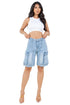 WOMEN FASHION DENIM SHORT LIGHT BLUE S by By Claude | Fleurcouture