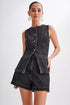 WOMEN FASHION DENIM TWO PIECE SET BLACK S by By Claude | Fleurcouture