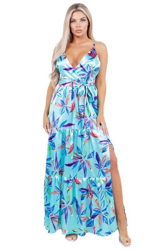 WOMEN FASHION LONG MAXI DRESSES BLUE MULTI by By Claude | Fleurcouture