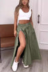 WOMEN FASHION LONG MAXI SKIRTS OLIVE S by By Claude | Fleurcouture