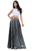 WOMEN FASHION LONG MAXI SKIRTS SILVER S by By Claude | Fleurcouture