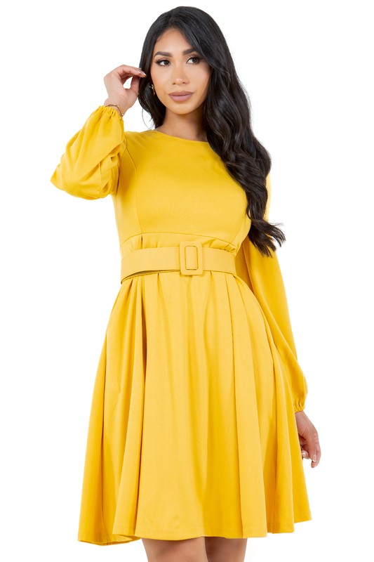 WOMEN FASHION MID DRESS YELLOW by By Claude | Fleurcouture