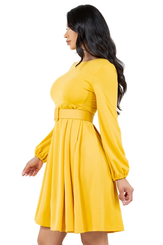 WOMEN FASHION MID DRESS YELLOW by By Claude | Fleurcouture