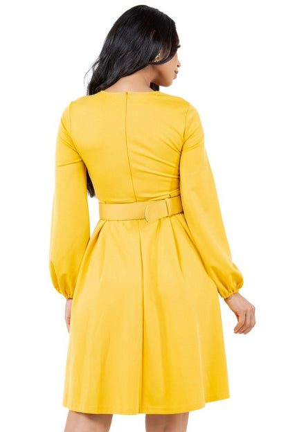 WOMEN FASHION MID DRESS YELLOW by By Claude | Fleurcouture