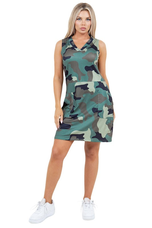 WOMEN FASHION MINI DRESS CAMOFLAGE by By Claude | Fleurcouture