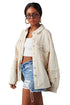 WOMEN FASHION OVERSIZE DENIM SHIRT CREAM S by By Claude | Fleurcouture