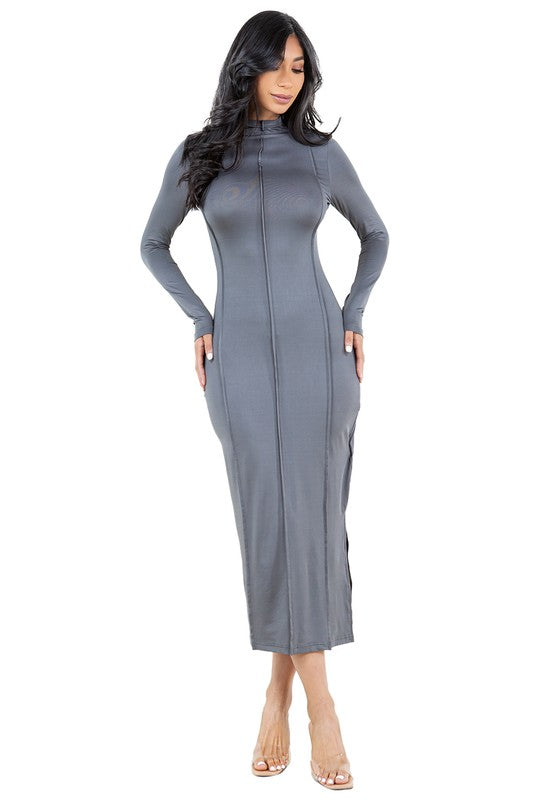 WOMEN FASHION PARTY MAXI DRESS GREY by By Claude | Fleurcouture