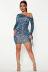 WOMEN FASHION PARTY MINI DRESS BLUE S by By Claude | Fleurcouture