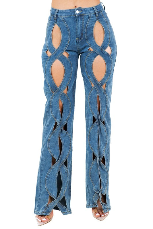 WOMEN FASHION STYLE DENIM PANTS by By Claude | Fleurcouture