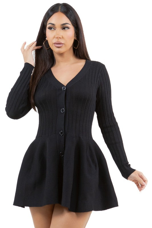 WOMEN FASHION SWEATER DRESS BLACK by By Claude | Fleurcouture