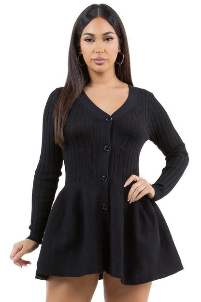 WOMEN FASHION SWEATER DRESS BLACK by By Claude | Fleurcouture