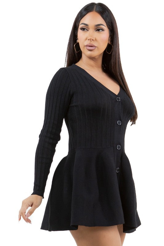 WOMEN FASHION SWEATER DRESS BLACK by By Claude | Fleurcouture