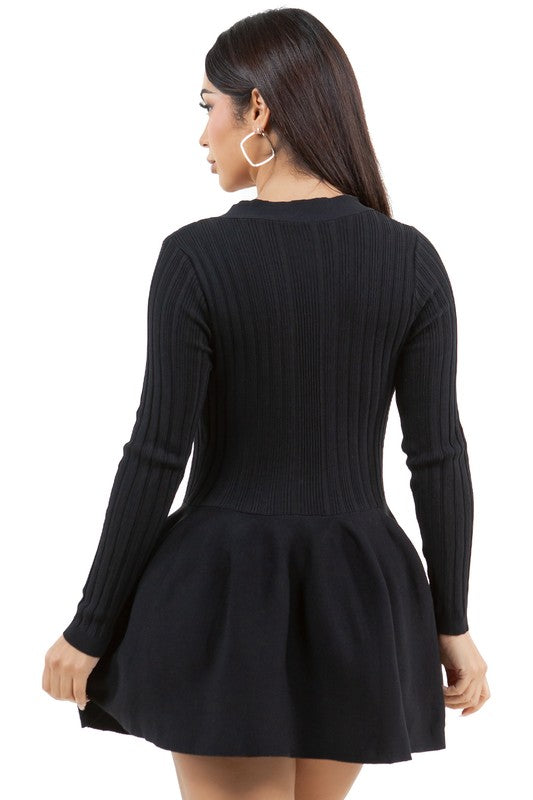 WOMEN FASHION SWEATER DRESS BLACK by By Claude | Fleurcouture